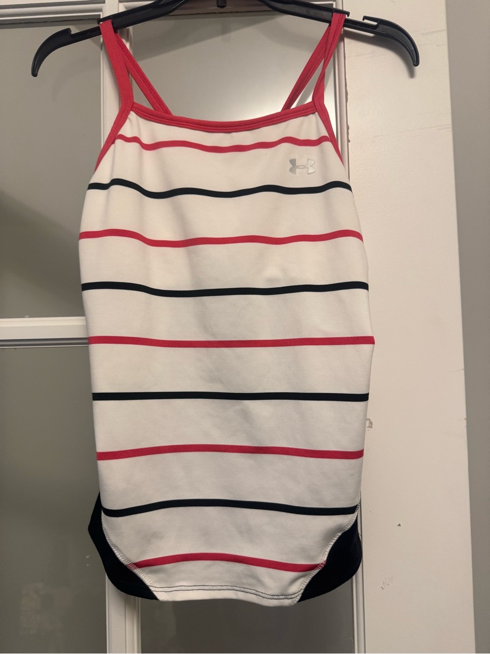 Under Armour White Athletic Tank Top with Coral Trim